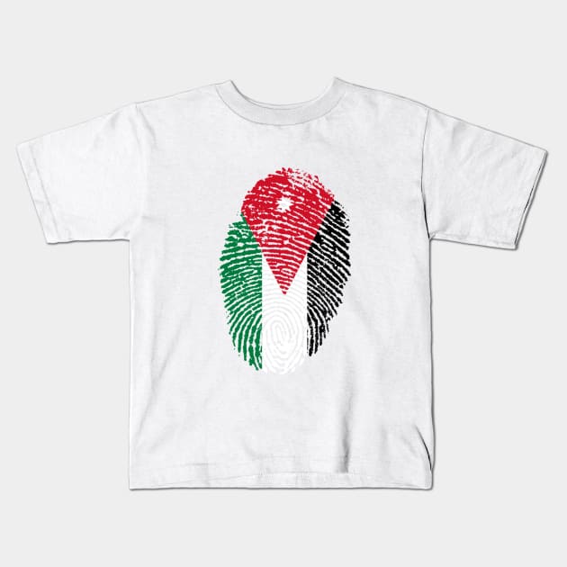 Jordan Flag On A Finger print | Love Jordan Kids T-Shirt by TheAlmighty1